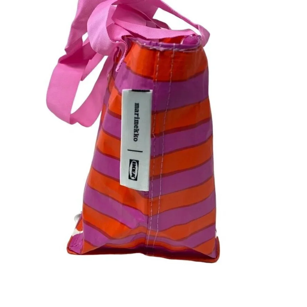 Ikea x Marimekko BASTUA Shopping Lunch Bag Pink Dual Handles